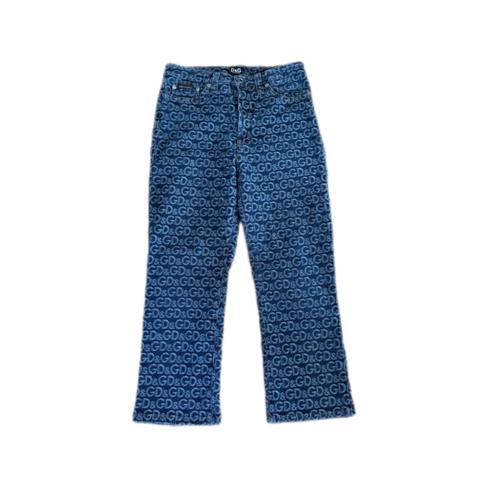 Dolce & Gabbana D&G Monogram Denim Cropped Jeans 26x20